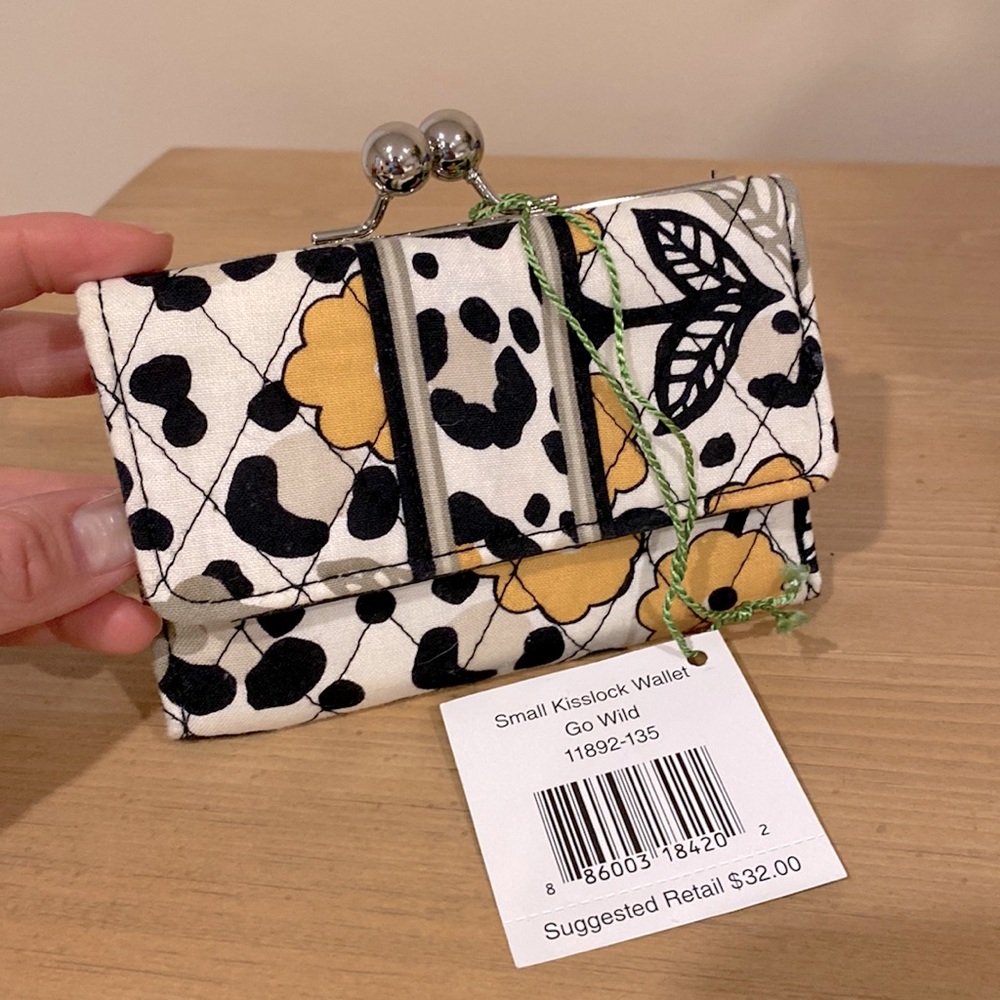 Vera Bradley small kisslock wallet Go Wild; new with tags, never used